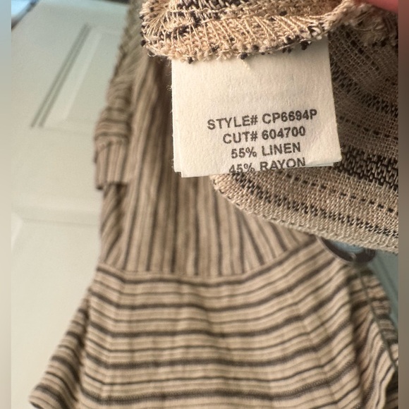 EVA FRANCO Dress SIZE 4P-NWT. Linen Blend Striped Button Front Midi Made in USA - Picture 10 of 14